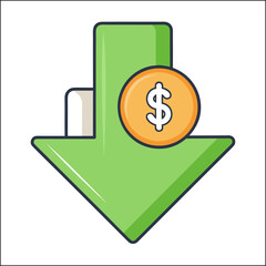 Money bag outline and glyph