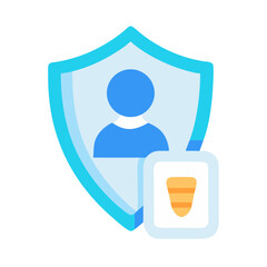 User identity protection concept with a shield icon