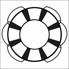Life belt circle buoy vector safety icon