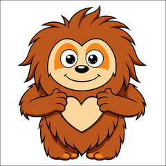 Hand drawn monkey silhouette