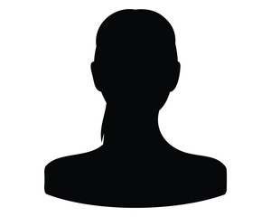 Silhouette of a person with a ponytail on a white background image