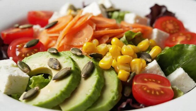 Fresh Vegetable Salad with Corn and Carrot
