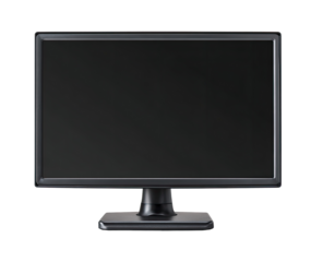 Black flat-screen monitor, front view