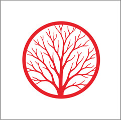 Vector illustration of a tree with leaves, showcasing the season of autumn and its nature design with a colorful pattern of branch and leaf elements