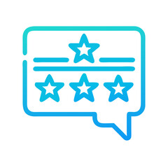 Customer feedback speech bubble with ratings and stars icon