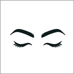 Black vector illustration of a bird's head and wing silhouette with a stylized woman's eye and feather tattoo icon