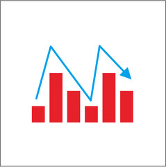 Upward-trending business graph chart with an arrow illustrating stock market growth and financial success