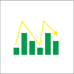 Stock vector illustration of a financial growth chart with a rising arrow and 3D business bar graph for market success and profit concept
