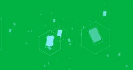 Animation of network of medical icons and data processing over transparent background - Powered by Adobe