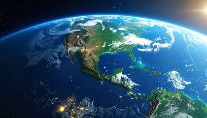 Earth view of North America