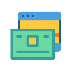 Fototapeta premium Flat icon of overlapping browser and application windows