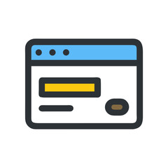 Web browser window interface element on black background