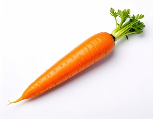 Vibrant Orange Carrot Isolated on White Background for Healthy Eating.