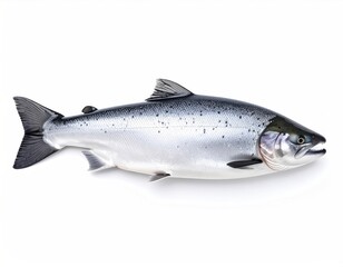 Naklejka premium Silver Salmon - A Detailed Portrait of a Wild Fish.
