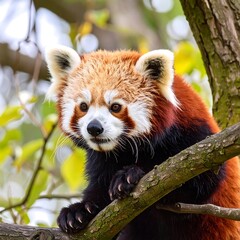 Red panda in a tree