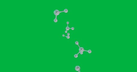 Animation of macro models of molecules moving on transparent background - Powered by Adobe