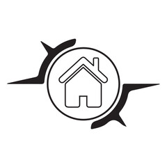 House icon with marine wildlife elements.