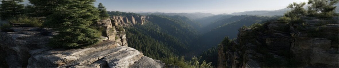 Fototapeta premium Breathtaking hdr panoramic view of nature's landscape canyon high altitude serenity