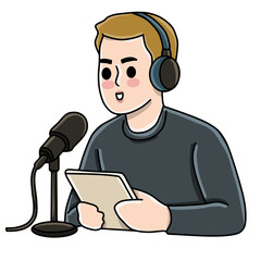 Recording podcast illustration 