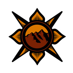 vector illustration of a mountain adventure 