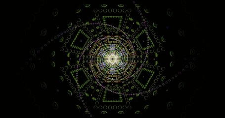 Colorful geometric pattern with intricate shapes and designs