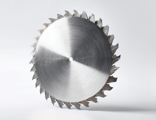Close-up of a Circular Saw Blade with Sharp Teeth and Metallic