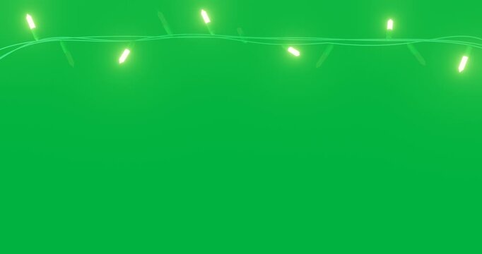 Animation of flickering christmas fairy lights on transparent background