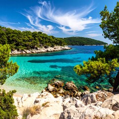 Fototapeta premium Beautiful Turquoise Beach Scenery.