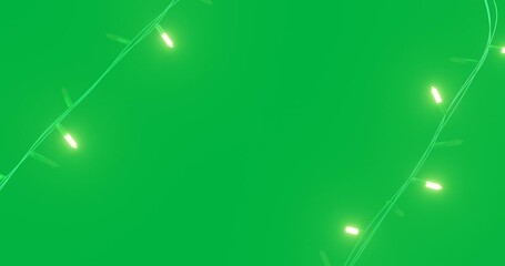 Animation of flickering christmas fairy lights on transparent background