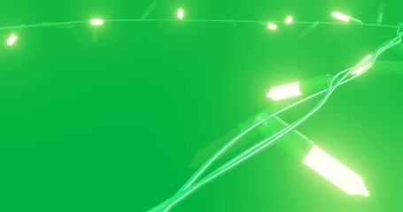 Animation of flickering christmas fairy lights on transparent background