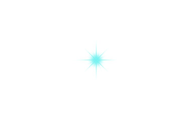 Handmade Cyan Blue Sparkle Star PNG Glowing Decoration for Christmas and Holiday Design