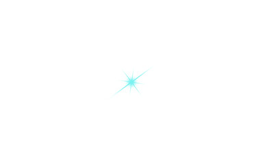 Handmade Cyan Blue Glowing Sparkle Star PNG Decoration for Christmas and Festive Design without background