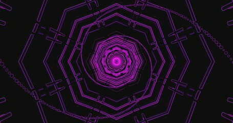 Abstract design of concentric patterns in bright pink colors