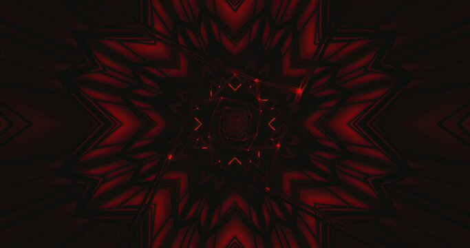 Abstract red pattern with geometric shapes and dark background