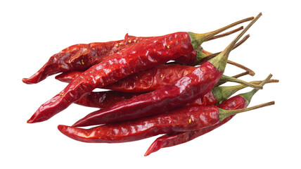 dry red chili peppers isolated on a white background