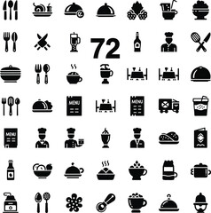 Collection of restaurant and food service icons