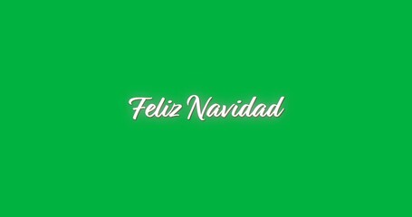 Animation of white feliz navidad text on transparent background - Powered by Adobe