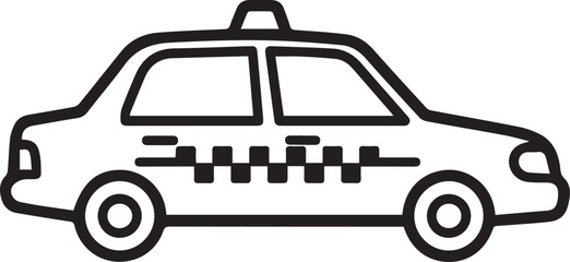 Obraz premium Taxi cab icon in modern black and white, perfect for urban transportation apps, travel blogs, and city guide designs needing a clean, vector style symbol