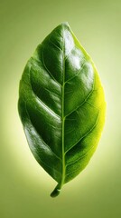 Closeup green leaf detailed texture