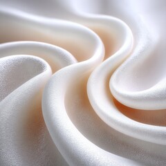 Macro Close Up of Soft Crumpled White Fabric Texture Illuminated by Soft Light