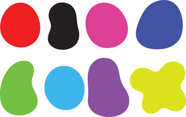 Bright organic shapes vector set flat colorful design collection