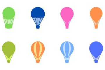 Colorful Hot Air Balloons Illustration Set