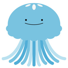 クラゲ　イラスト　ベクター　青