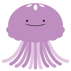 クラゲ　イラスト　ベクター　紫