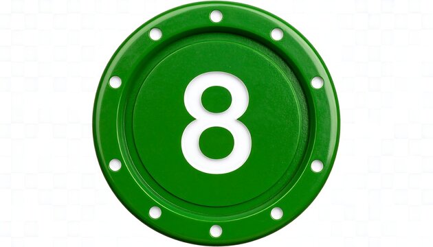 Green circle button with number 8