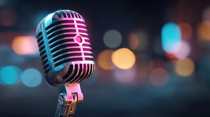 Vintage microphone bokeh