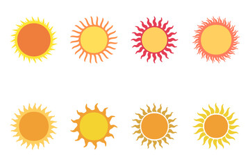 Collection of Different Sun Shapes Illustration