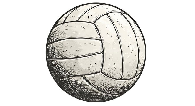 Hand drawn illustration of a volleyball on a white background sports concept