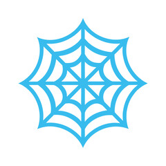 Blue geometric spider web icon arachnid insect