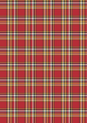 The image shows a seamless red and white and red and yellow plaid pattern, a tartan or gingham checkered texture design suitable for fabric or a vector wallpaper backdrop